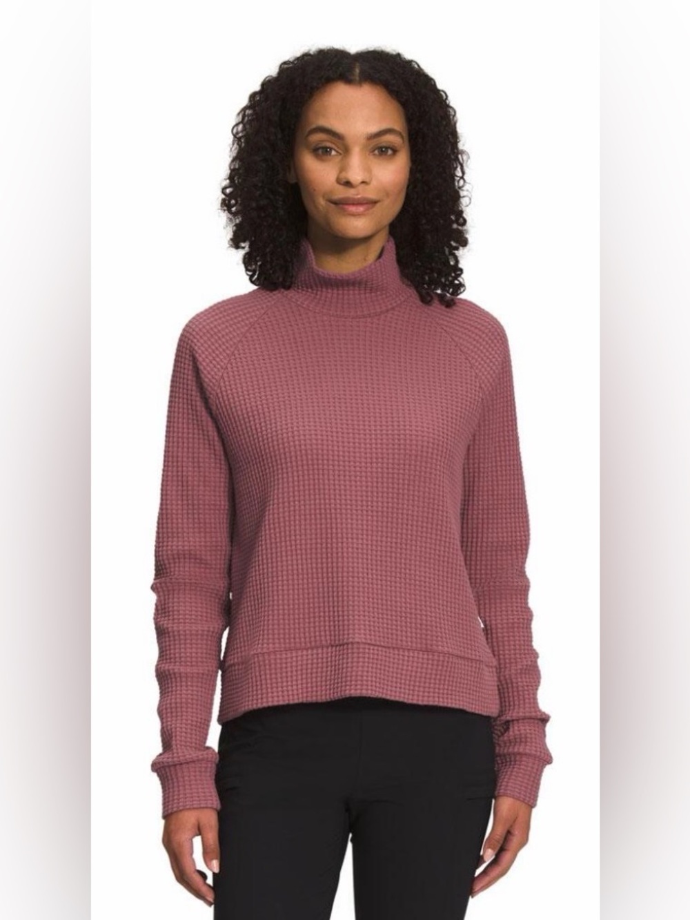 The North Face Mauve Waffle Mock Neck Sweater